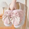 Novos Chinelos de Algodão Estilo Inverno Feminino Para Casa Quente Solado Grosso Forrado com Fleece Solado Grosso Silencioso Solado Macio Superfície Macia Chinelos de Algodão para Pisar em Fezes