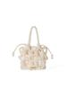 Bolso de lona con textura de diseño de nicho de Corea del Sur 2024, bolso pequeño con cadena colgante, sencillo y de moda para mujer.