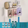 Estante para cepillos de dientes Sin perforaciones Taza para enjuague bucal de baño Estante para cepillos de dientes Montado en la pared Dental casero Pasta de dientes