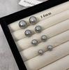 Pendientes de botón de perla grande brillante Zhenduo mashijia para mujer 2024 Nuevos pendientes simples de estilo occidental de lujo ligero de alta calidad