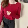 Camiseta básica de cuello redondo para mujer para otoño e invierno, escote bajo, de alta gama, elegante, a la moda, camiseta de manga larga para usar en capas debajo de una gabardina