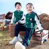Conjunto de Uniforme de Jardín de Infancia, Uniformes de Primavera y Otoño para Maestros y Estudiantes, Uniformes para Niños y Niñas, Uniformes de Cuatro Piezas para Graduación de Verano y Actuación de Clase