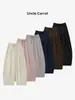 Pantalones de lino Tencel color beige, estilo 'old money', ligeros, de corte curvo casual, pantalones rectos de pierna ancha, ligeros y suaves
