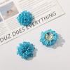 Pendientes de hortensia de cristal azul fresco de verano, tejidos a mano, temperamento blanco, material para pendientes, venta al por mayor