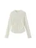 Top base layer feminino de mistura de lã elástica ajustado, nova coleção outono/inverno 2026, corte slim, valoriza a silhueta, estiloso, versátil, gola redonda, mangas compridas