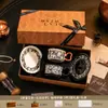Conjunto de xícara e pires de café em cerâmica estilo rústico em caixa de presente, xícaras combinando para casais, presente de alta qualidade para inauguração de casa e casamento
