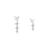 Aretes Asimétricos de Borla de Mariposa de Lujo Ligero para Mujer Diseño Nicho Aretes de Piedra Luna de Alta Gama Aretes Estilo Coreano