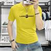 Camiseta Masculina de Manga Curta Marca Lan Sheng Yi Chao Moda Verão Estampada Manga Meia Manga Slim Fit Versátil de Alta Qualidade Camiseta com Gola Redonda