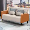 Sofá de cuero resistente a los arañazos de gato para salas de estar pequeñas, sofá simple de línea recta para apartamentos de alquiler, sofá pequeño minimalista nórdico para dormitorio