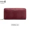 Nueva cartera tejida con patrón RFID transfronteriza para mujer, billetera larga multi-compartimento para libreta de ahorros, bolso de mano vintage de gran capacidad