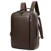 Mochila de Cuero Genuino para Hombre para Viajes de Negocios Transfronterizos Mochila para Portátil de 15 pulgadas Mochila Cuero