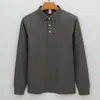Camisa polo de manga longa de algodão Sorona de alta qualidade 230g para homens, feita na fábrica de Jiangsu, disponível em Wuxi, entrega rápida do depósito próximo, gola sem costura