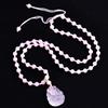 [zorro bebé] colgante de zorro de cristal rosa natural collar de zorro de cristal rosa hibisco colgante rosa de cristal rosa