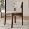 Silla de Comedor de Madera Maciza Hogar Nórdico Moderno Simple Respaldo Acolchado Taburete de Mesa de Comedor Restaurante Lujo Ligero Tela Silla de Mesa de Comedor