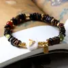 Novo Estilo Chinês Dara Seco Contas Aleatórias Pulseira de Agarwood Wenwan Cervo Chifre Cauda de Peixe Jaspe Pulseira Joias Atacado