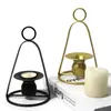 Portavelas de Hierro Forjado Portátil Estilo Europeo Simple para Mesa de Comedor, Sala de Estar, Uso Doméstico, Decoración de Portavelas Romántico para Bodas