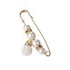 Falda de cintura ajustada ajustable anti-luz kc broche dorado ropa fija cintura pantalón cambio cintura pin pequeño Perla