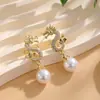 Novos Brincos de Ano Novo Feliz Ano do Dragão Brincos de Pérola do Zodíaco Moda Alto Senso Exquisite Elegante Elegante Joia para Orelha