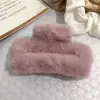 Presilha de Cabelo de Pelúcia Imitação de Pelo de Coelho Clip de Tubarão Grande Estilo Suave Acessórios de Cabelo Coreanos Outono e Inverno Venda por Atacado
