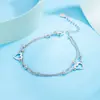 Pulsera de Corazón Dulce y Exquisita de Doble Capa para Mujer. Diseño Exclusivo, Lujo Accesible Pulsera con Corazón Calado como Regalo para Tu Novia