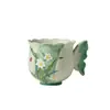 Taza de Té Personal de Cerámica con Flor de Narciso Pintada a Mano para Mujeres - Taza de Cata de Té de Alto Valor