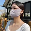 Máscara Pequena Protetora Solar de Verão para Expor o Rosto para Mulheres Ciclismo ao Ar Livre Esportes Respirável Cor Lisa Protetor Solar Proteção para os Olhos Máscara de Seda Gelada