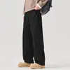 Calça Casual 2026 Novo Estilo Calça de Tricô Fluida de Perna Reta para Homens, Moda Americana High Street, Solta, Confortável, Versátil