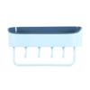 Estante de almacenamiento de cuatro ganchos de dos colores para inodoro, para colgar en la pared, con ventosa para baño, para lavarse las manos, sin perforar, utensilios.