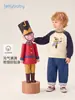 Sudadera para niño jellybaby 2026 otoño top para bebé con estampado suéter para niño pequeño bloques de color ropa para niños
