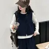 Conjunto de Pantalones Anchos Fluidos para Otoño para Niñas 2026 Nuevo Estilo Chaleco Estilo Coreano para Niños Pequeños y Grandes Conjunto de Dos Piezas de Moda Tendencia