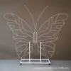 Arco de Hierro Blanco con Mariposas, Modelo Nuevo de Comercio Exterior Más Vendido, con Ruedas para Decoración Móvil de Fondo de Boda