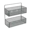 Estante de Cocina para Montar en la Pared para Cebolla, Jengibre y Ajo, Cesta Multifuncional con Drenaje, Almacenamiento de Especias, Disponible en Varios Colores, Instalación sin Taladrar