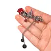 Pasador de Rosa Oscura Pinza para Mujer Accesorios para el Cabello Exquisitos de Alta Gama Pasador Tassel Tocado Pinza para Flequillo Pinza de Pato Pinza