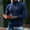 Suéter de punto pullover para hombre transfronterizo al por mayor 2026 invierno nuevo color liso para hombre talla grande base de punto