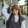Nuevo Sombrero de Propietario Unisex Otoño e Invierno Cálido Sombrero de Piel de Melón Ajustable Moda Versátil Gorro de Ponerse Sombrero Frío de Letra