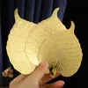 Colgante de Hoja de Bodhi con Lámina de Oro Imitación, Colgante de Mascota, Decoración para el Hogar, Colgante de Nudo de Paz y Propicio