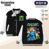 Minecraft Jogo Roupas Infantis Jaqueta Baseball Meninos Jaqueta Color Block Crianças Médias e Grandes Esportes Peça Externa Versátil