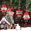 Decoração de Natal de madeira pendurada laço placa de porta decoração pendurada layout de cena guirlanda de árvore de Natal enfeites pendurados