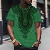 Comercio Exterior Transfronterizo Nuevas Camisetas de Moda Transfronterizas Europeas y Americanas Camisetas Casuales de Estilo Étnico de Comercio Exterior Tops Casuales de Manga Corta para Hombre
