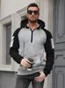 Sudadera Cruzada para Hombre Europea y Americana Otoño e Invierno con Cremallera Sudadera Deportiva con Bolsillos en las Mangas Sudadera Cruzada Informal