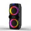 Altavoz con Luz de Llama de Gran Volumen Doble de 10 Pulgadas 100W Bluetooth Audio para Fiesta Karaoke al Aire Libre Baile Cuadrado