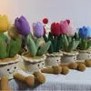 Ramo de Tulipanes de Lana Tejidos a Mano Terminados Transfronterizos Adornos de Regalo de Lana de Sheffield Comercio Exterior al por Mayor