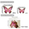 Pegatinas de Pared Mariposa Colorida Artesanales Estéreo 3D para Decoración de Fondo de Bodas y Festivales, Pegatinas de Pared para Decoración de Habitaciones, un Paquete de 24 Piezas