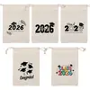 Bolsas de Tecido com Cordão Mais Vendidas Transfronteiriças para a Temporada de Formatura de 2026, Sacolas de Algodão para Festa de Formatura