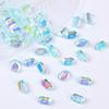 50 Peças de Strass Quadrados Coloridos Aurora em Formato de Açúcar com Fundo Plano para Nail Art, Decorações de Unha Usáveis, Strass Coloridos Atacado