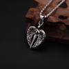Collar colgante en forma de corazón de venta caliente de Temu joyería transfronteriza para mujer alas de diablo Arcángel Miguel colgante de Chris