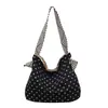 Bolso de mano nuevo estilo coreano, suave y único, con lunares, para mujer, gran capacidad, estilo artístico, bolso de hombro casual y simple para mujer