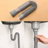 Tubo de Dreno para Lavatório, Ralo de Chão para Cozinha e Banheiro, Antiodor, Anticorrosão, Mangueira Flexível Plástica Telescópica Estendível