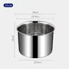 Pote de temperos de aço inoxidável espessado não magnético com tampa, pote de temperos redondo, tigela de temperos de cozinha com tampa