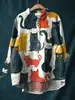 2025 Transfronterizo Nuevo Estilo Estampado Floral 3D Estampado de Gato Otoño Camisa Casual Holgada con Solapa para Mujer Talla Grande